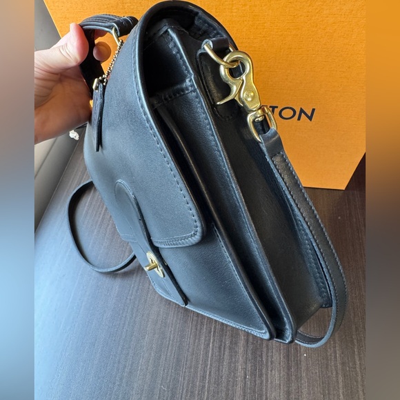 Vintage【COACH】 STATION Black Leather Willis Shoulder Crossbody Bag - Picture 5 of 12